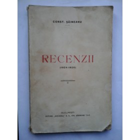 RECENZII (1924-1926)  -  CONST.  SAINEANU